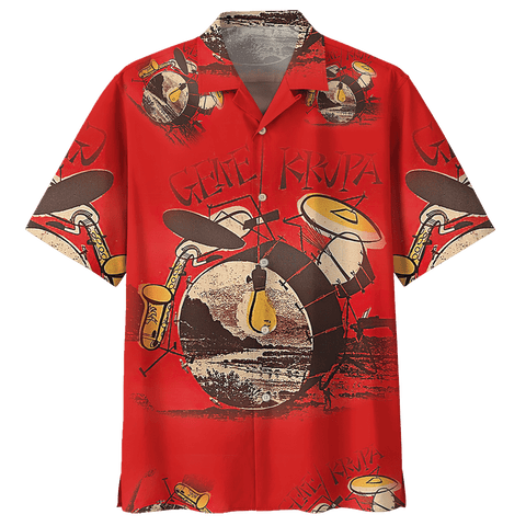 Man Hawaii Shirt Beach Shirt DRUM HAWAIIAN SHIRT 128481