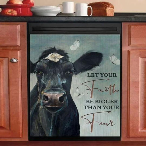 Angus Cattle Faith and Fear Decor Kitchen Dishwasher Cover