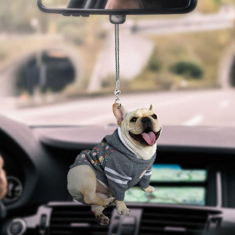 PUG SMILING CAR HANGING ORNAMENT