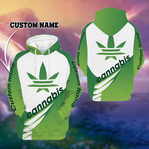 Personalized Green Cannabis Unisex Hoodie For Men Women Marijuana 420 Weed Shirt Clothing Gifts HT