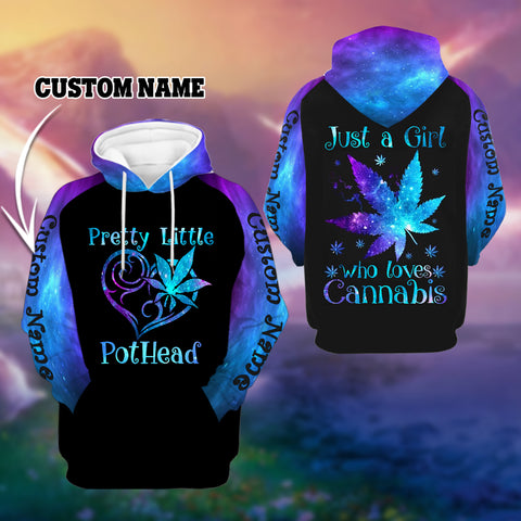 Personalized Love Cannabis Unisex Hoodie For Women Marijuana 420 Weed Shirt Clothing Gifts HT