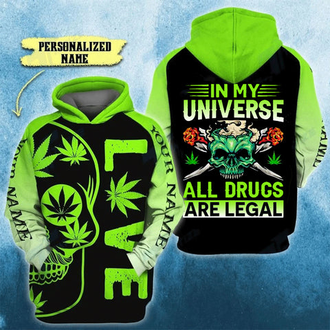 Personalized My Universe Unisex Hoodie For Men Women Cannabis Marijuana 420 Weed Shirt Clothing Gifts HT