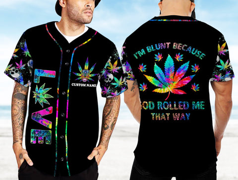 Personalized I'm Blunt Unisex Baseball Jersey For Men Women Cannabis Marijuana 420 Weed Shirt Clothing Gifts HT