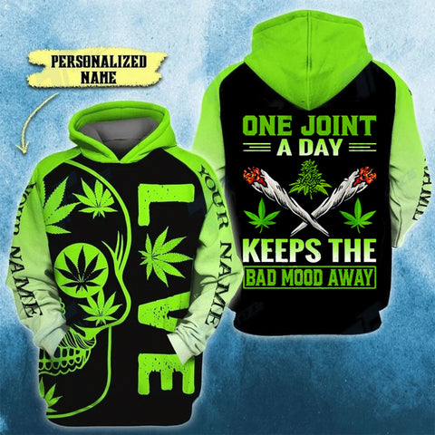 Personalized Bad Mood Away Unisex Hoodie For Men Women Cannabis Marijuana 420 Weed Shirt Clothing Gifts HT