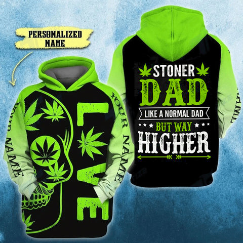 Personalized Stoner Dad Unisex Hoodie For Men Women Cannabis Marijuana 420 Weed Shirt Clothing Gifts HT