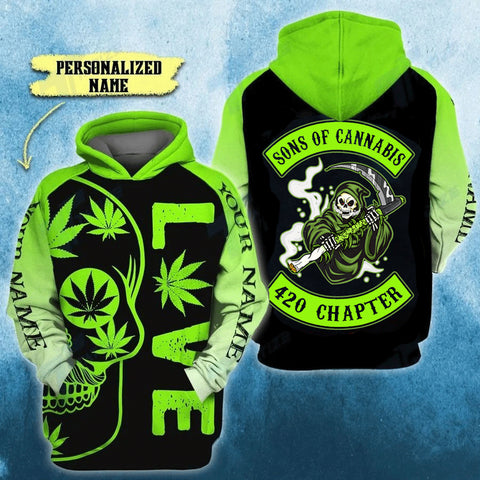 Personalized Sons Of Cannabis Unisex Hoodie For Men Women Marijuana 420 Weed Shirt Clothing Gifts HT