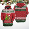 I Hate People Bear Ho Ho Ho Ugly Christmas Knitting Pattern Red Green 3D All Over Printed Camping Shirt