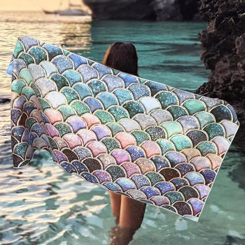 Mermaid Pattern Sand Free Beach Towel