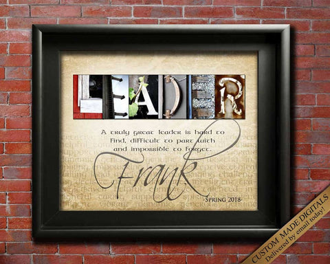 A Truly Great Leader Poster, Personalized Gift for Boss, Custom Boss Gift, Boss Day Gift Ideas