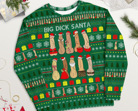 Big D-ick Santa Ugly Sweater Christmas Sweater Xmas Gift Secret Santa Gift