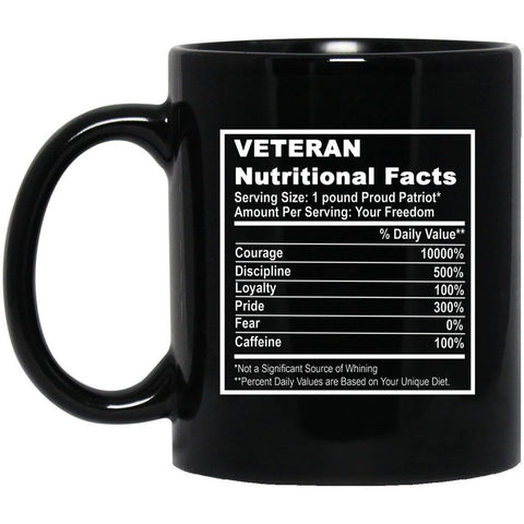 Veteran Nutritional Facts Coffee Mug, Nutritional Facts Cup, Funny Coffee Mug, Soldier Mug, US Veteran Gift