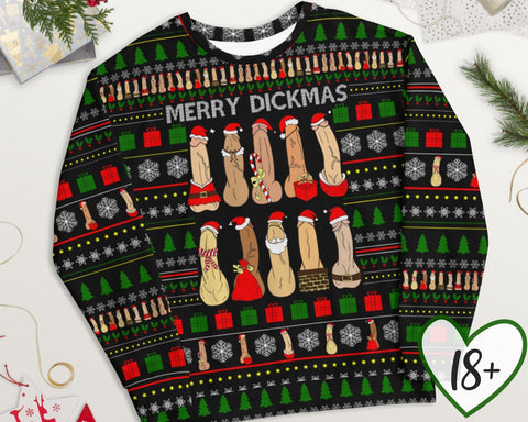 Merry Dickmas Ugly Sweater Christmas Sweater Xmas Gift Secret Santa Gift