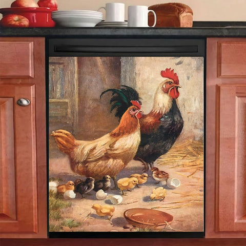 Roosters Dishwasher Cover Chicken Kitchen Decor Farmhouse Decoration Gifts For Farmers HT