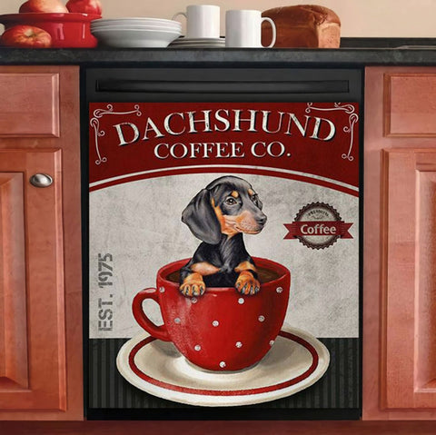 Dachshund Coffee Co Dishwasher Cover Dachshund Dishwasher Cover Kitchen Decor Gifts for Dog Lovers Dachshund Gifts HT