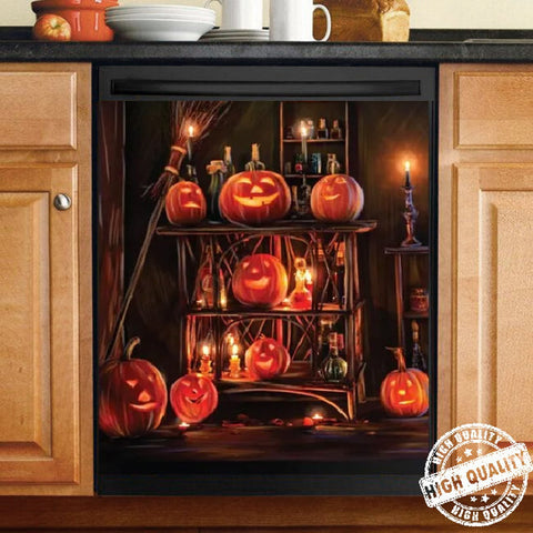 Halloween Pumpkins Dishwasher Cover, Horror Dishwasher Cover, Kitchen Decor, Halloween Decor, Halloween Gifts HN