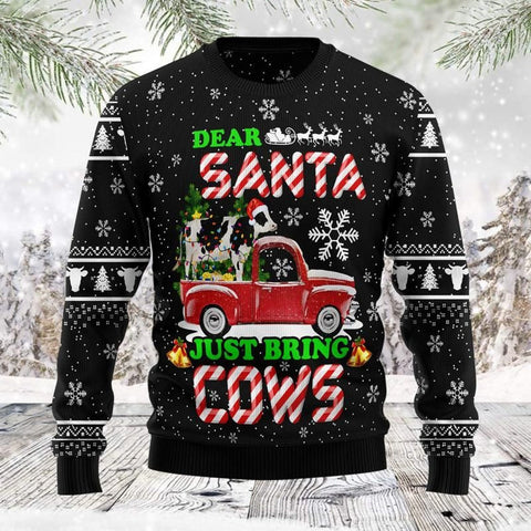 Dear Santa Just Bring Cows Ugly Sweater Christmas Sweater Wool Sweater Xmas Gift