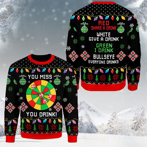 You Miss You Drink Ugly Sweater Couples Christmas Sweater Xmas Gift