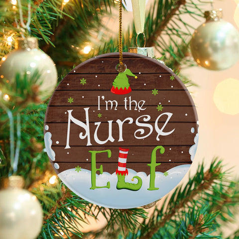 Nurse Christmas Ornaments, I'm The Nurse Elf Ornament, Elf Family Christmas Decoration, Holiday Gifts, Xmas Gift For Nurse