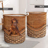 Irish Setter Dog Rattan Teaxture Laundry Basket