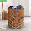 Dragonfly rattan teaxture laundry basket