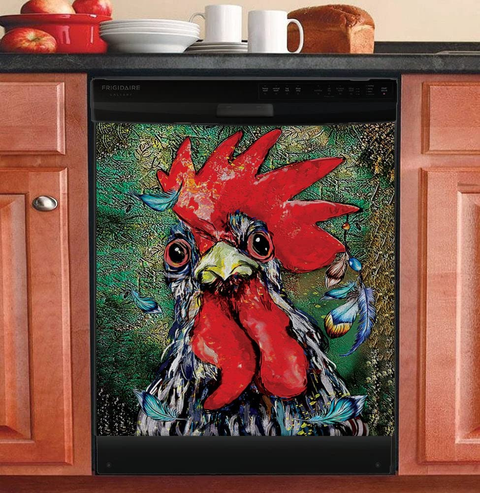 Farm Animal Chicken Dishwasher Magnet Cover Rooster Farmhouse Front Dishwasher Cover Decoration Home Cabinet Decals Appliances Stickers Magnetic Sticker Decorative Mom's Gift 71