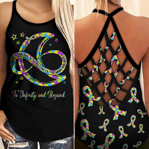 To Infinity And Beyond Autism Awareness Criss Cross Tank Top Autism Awareness Shirts Autism Awareness Gift HT