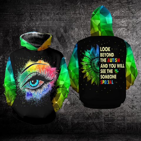 Look Beyond The Autism Hoodie Autism Awareness Hoodie Autism Awareness Gift Idea HT