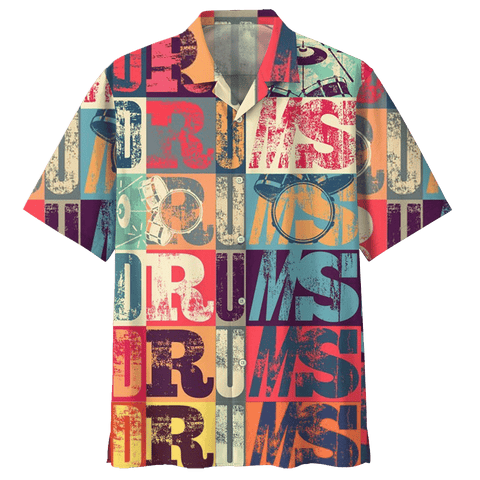 Man Hawaii Shirt DRUM HAWAIIAN SHIRT 703446