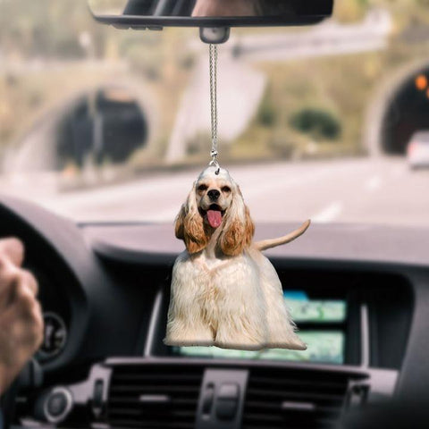 AMERICAN COCKER SPANIEL SMILE CAR HANGING ORNAMENT