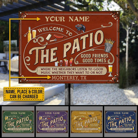 Personalized Patio Grilling Listen To The Good Music Color Custom Classic Metal Signs