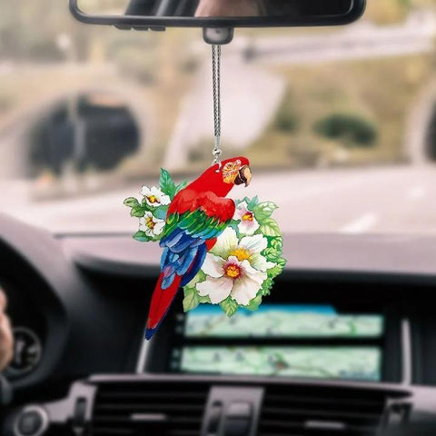 Parrot Car Ornament 5 PARROT RED PARROT STANDINGCAR HANGING ORNAMENT