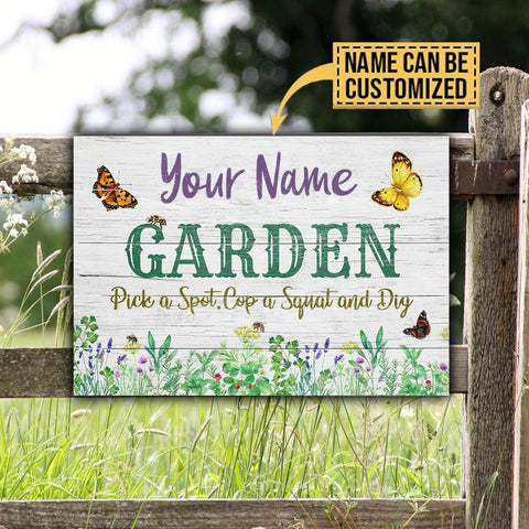 Custom Rustic Floral Garden Metal Sign