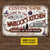 Warlock's Kitchen Stirring Up Some Magic Custom Classic Metal Signs