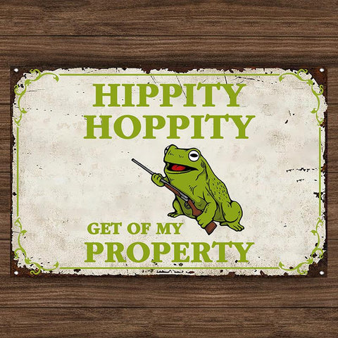 Funny Hippity Hoppity Classic Metal Sign