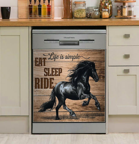 Eat, Sleep And Ride Horse Decor Kitchen Dishwasher Cover