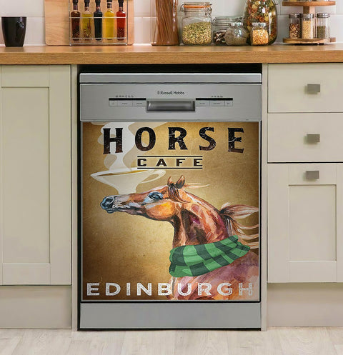 Horse Cafe Decor Kitchen Dishwasher Cover