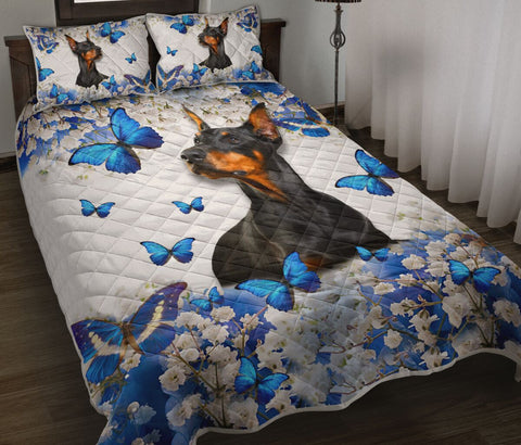 DOBERMAN - QUILT BEDDING SET TT005, Gift for Doberman Lover Dog Lover