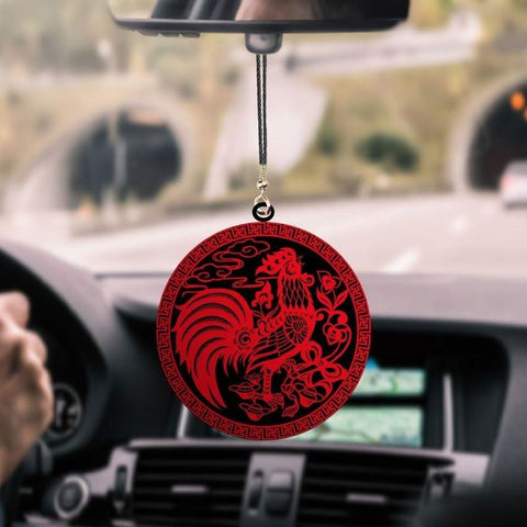 Rooster Red Car Hanging Ornament