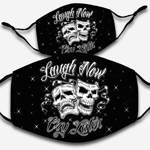 Comedy Tragedy Laugh Now Cry Later Mask Skull Gift HN