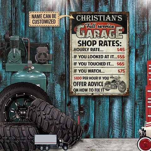 Personalized Motorcycle Garage How To Fix It Customized Classic Metal Signs