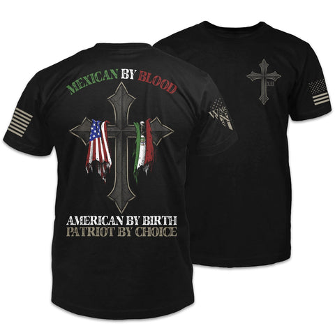 American Patriot Shirt Black Mexican By Blood