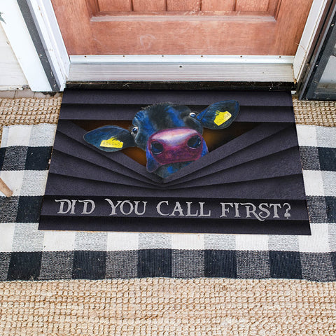 Did you call first Angus calf Doormat Housewarming Gift Home Decor HN