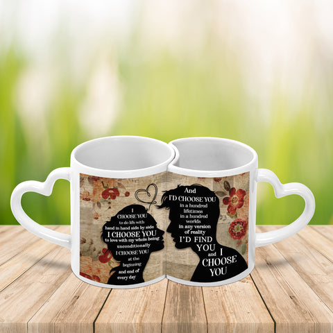 I Find You and I Choose You Couple Mugs, Gifts for Boyfriend, Gifts for Girlfriend, Valentines Day Gifts HN
