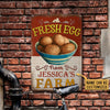 Chicken Fresh Egg Sign Personalized Metal Sign Home Decor Gifts for Farmers HN