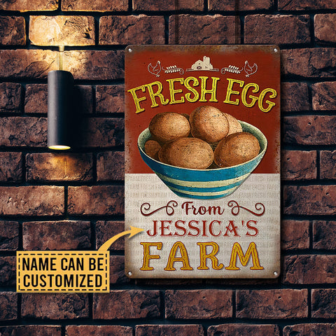 Chicken Fresh Egg Sign Personalized Metal Sign Home Decor Gifts for Farmers HN