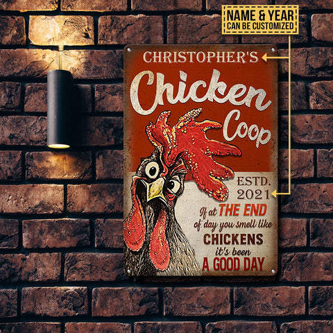 Chicken Coop Good Day Sign Funny Chicken Metal Sign Home Decor Gifts for Farmers HN