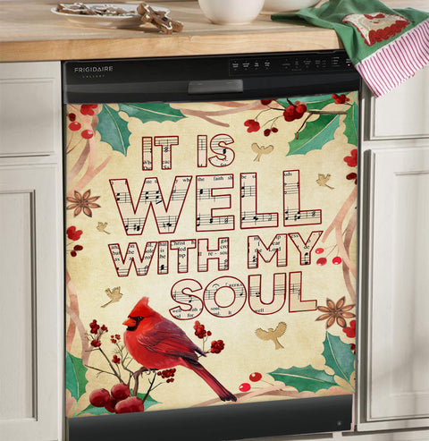 Cardinal Dishwasher Cover Music Kitchen Decor Farmhouse Decorations HT