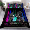 Halloween Bedspread Into The Darkness We Go Bigfoot and Bear Bedding Set