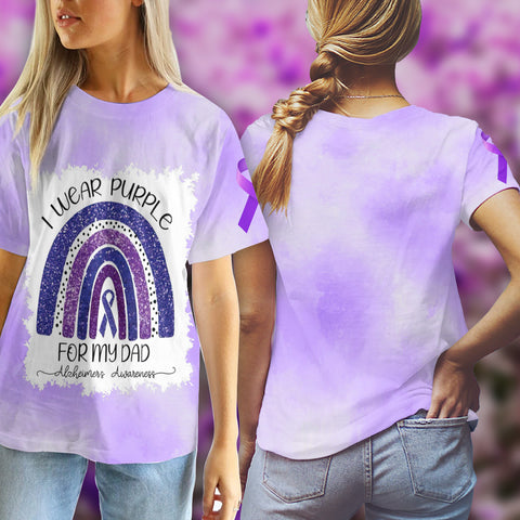 I wear purple for my dad T-shirt Alzheimer's Awareness Shirt TTM