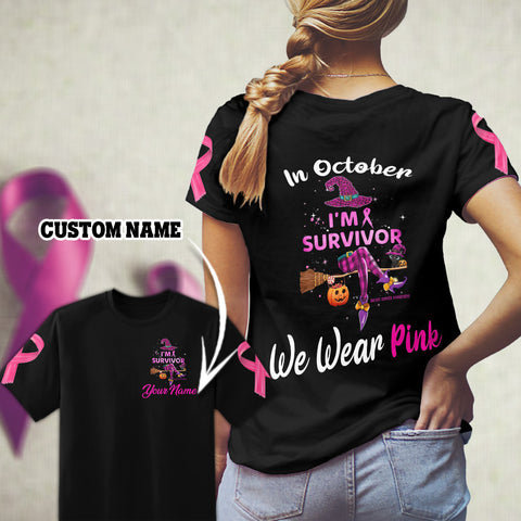 Breast Cancer Survivor In October we wear pink black shirt, hoodie custom TTM